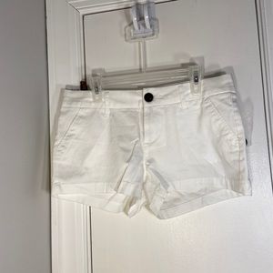 White mini shorts